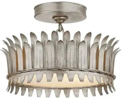 Visual Comfort - Leslie Semi-Flush Mount - Burnished Silver Leaf