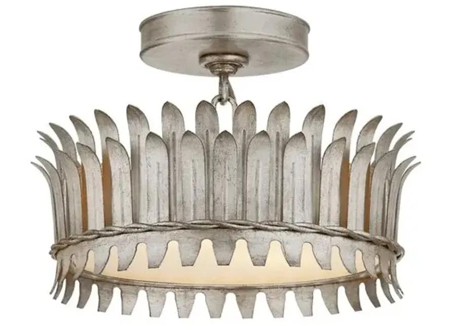 Visual Comfort - Leslie Semi-Flush Mount - Burnished Silver Leaf