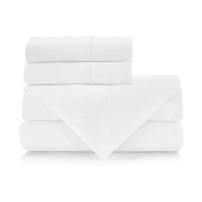 Classic Line Sheet Set - White, 300 Thread Count, Egyptian Cotton Sateen, Soft and Luxurious