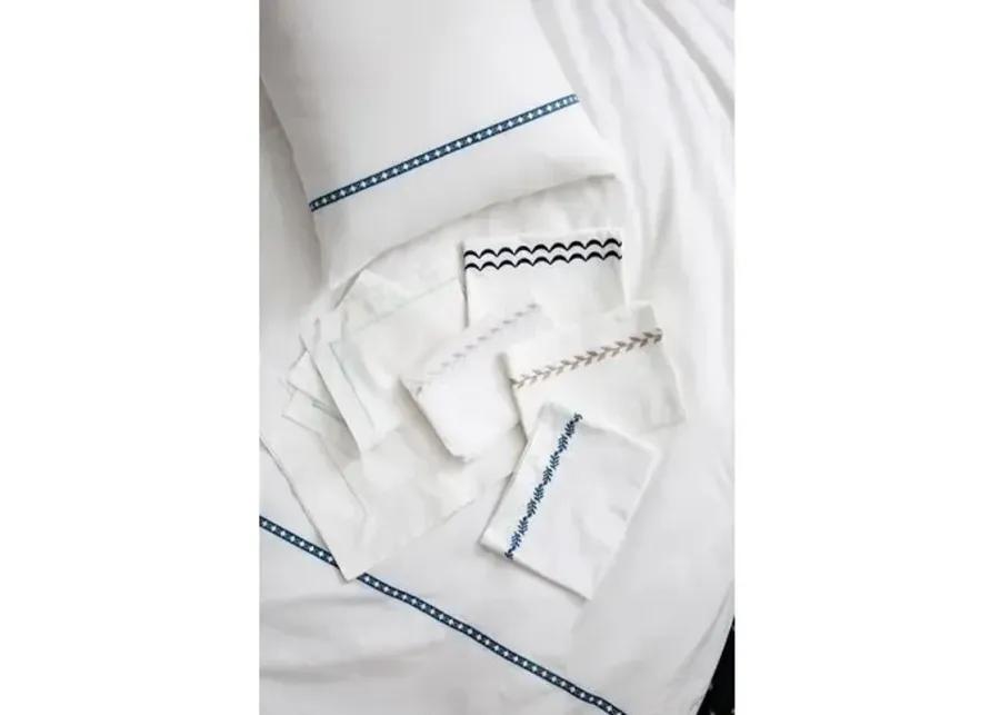 Classic Line Sheet Set - Blue, 300 Thread Count, Egyptian Cotton Sateen, Soft and Luxurious