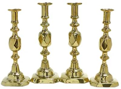 Pr King & Queen of Diamonds Candlesticks - Rose Victoria - Gold