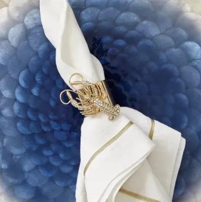 Set of 2 Sparkle Lobster Napkin Rings - Gold - Joanna Buchanan