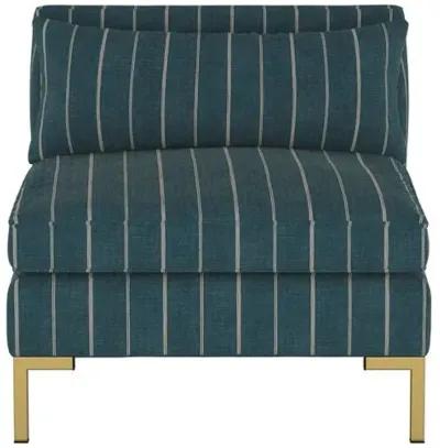 Marceau Slipper Chair - Fritz Indigo - Handcrafted - Blue