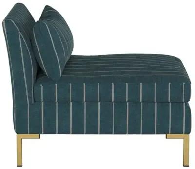 Marceau Slipper Chair - Fritz Indigo - Handcrafted - Blue