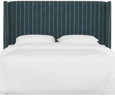 Kelly Wingback Headboard - Fritz Indigo - Handcrafted - Blue