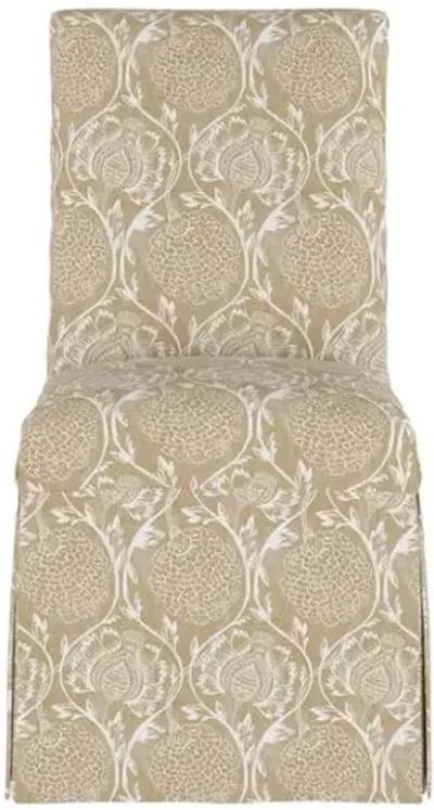 Owen Slipcover Side Chair - Ranjit Floral - Handcrafted - Beige