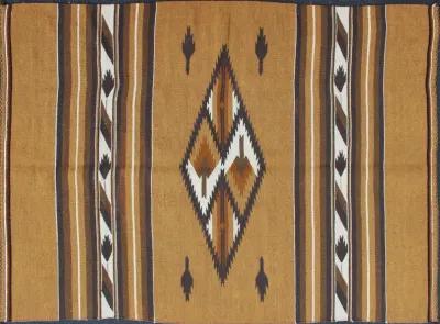 Vintage Gold Navajo Rug 5'2 x 7'6 - Keivan Woven Arts - Orange - Orange