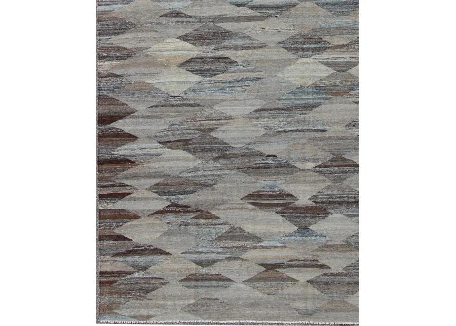 Flat-Weave Kilim Rug 9'3 x 12'3 - Keivan Woven Arts - Blue - Blue