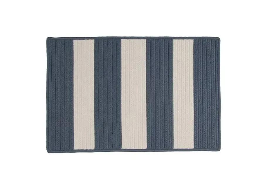 Foster Outdoor Rug - Navy/Ivory - Blue - Blue