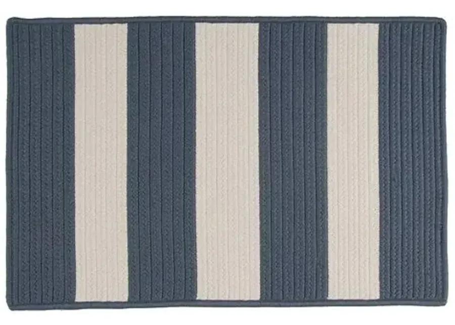 Foster Outdoor Rug - Navy/Ivory - Blue - Blue