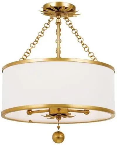 Broche Semi-Flush Mount - Antiqued Gold - Crystorama