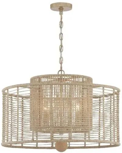 Jayna 4-Light Chandelier - Natural Jute - Crystorama - Beige