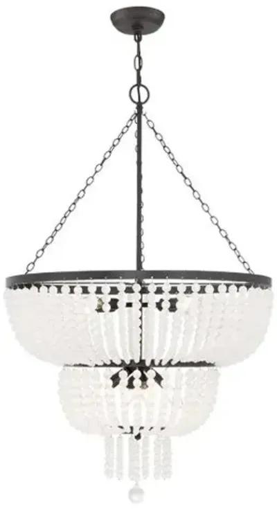 Rylee Urchin Chandelier - Matte Black - Crystorama - White