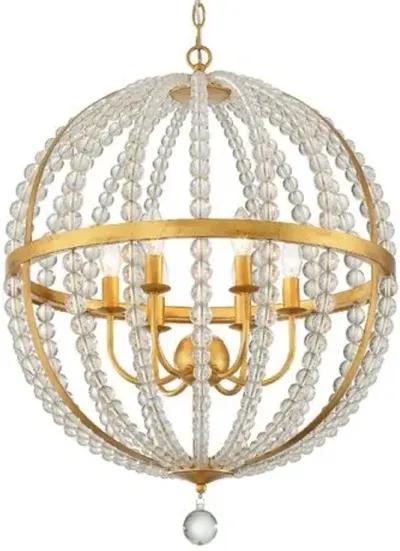 Roxy Chandelier - Antiqued Gold - Crystorama