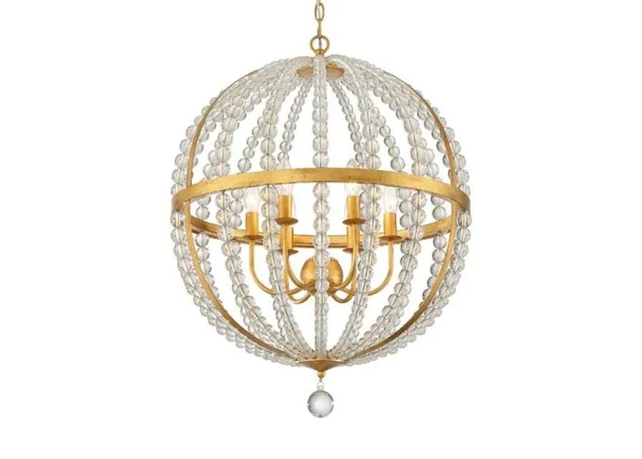 Roxy Chandelier - Antiqued Gold - Crystorama