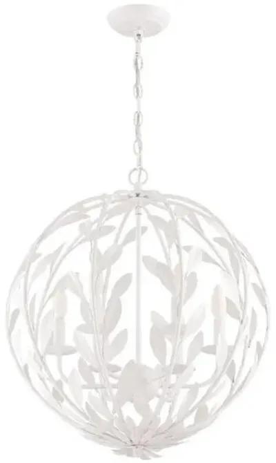 Broche Round Chandelier - Matte White - Crystorama