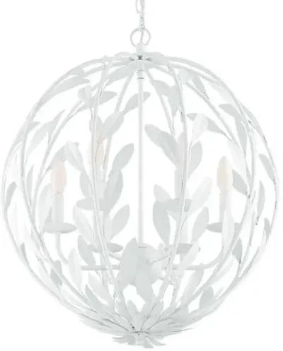 Broche Round Chandelier - Matte White - Crystorama