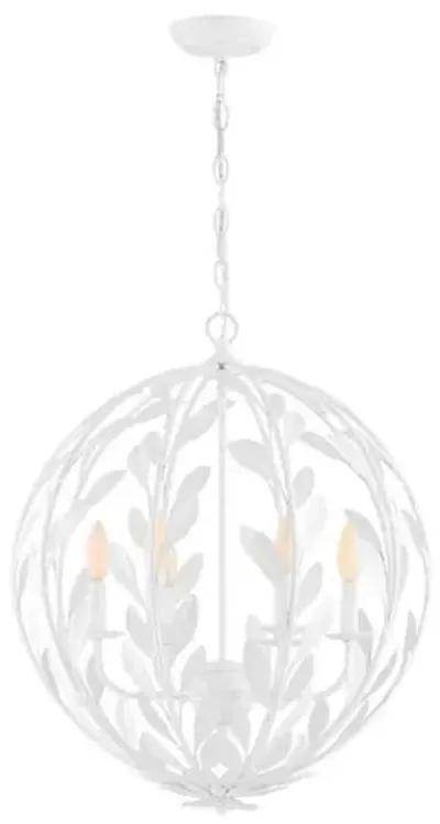 Broche Round Chandelier - Matte White - Crystorama