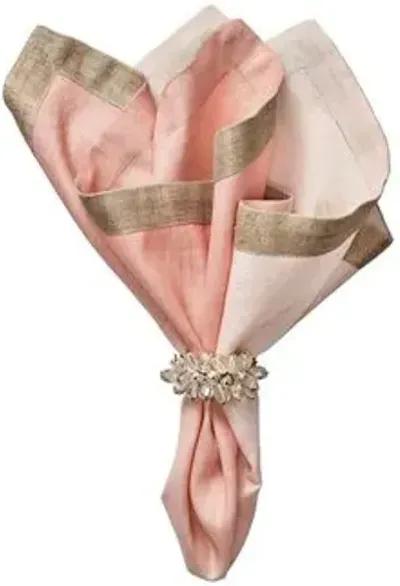 Set of 4 Dip-Dye Napkins - Blush/Gold - Kim Seybert