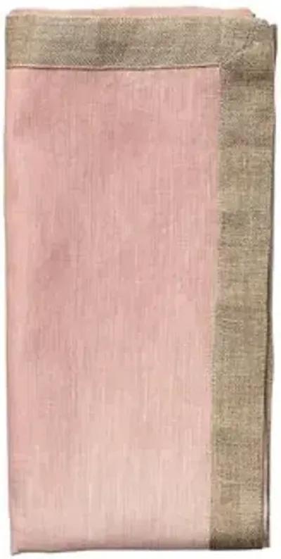 Set of 4 Dip-Dye Napkins - Blush/Gold - Kim Seybert