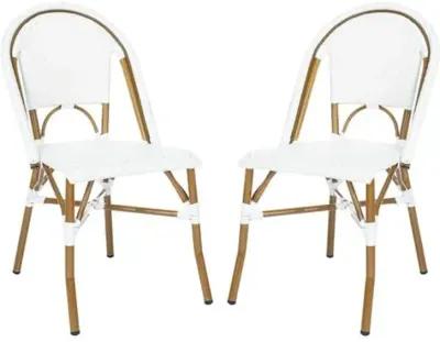 Set of 2 Salcha Outdoor Bistro Chairs - White