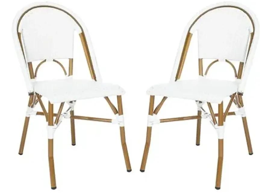 Set of 2 Salcha Outdoor Bistro Chairs - White