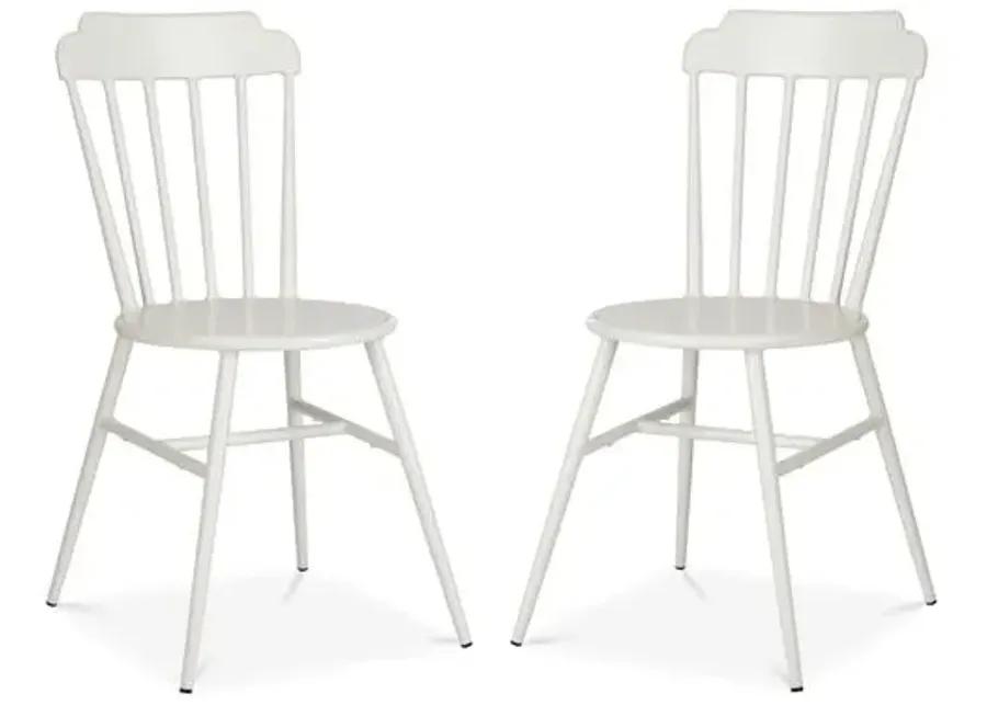 Set of 2 Broderick Outdoor Side Chairs - White