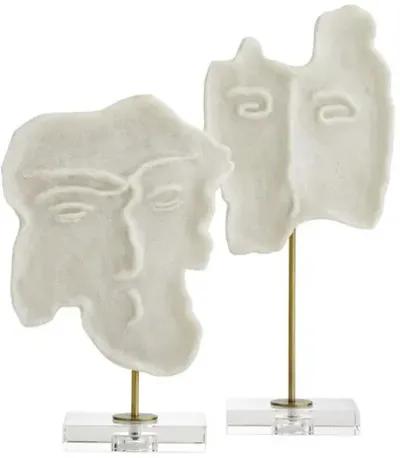 Set of 2 David Sculpture - White/Gold - Arteriors