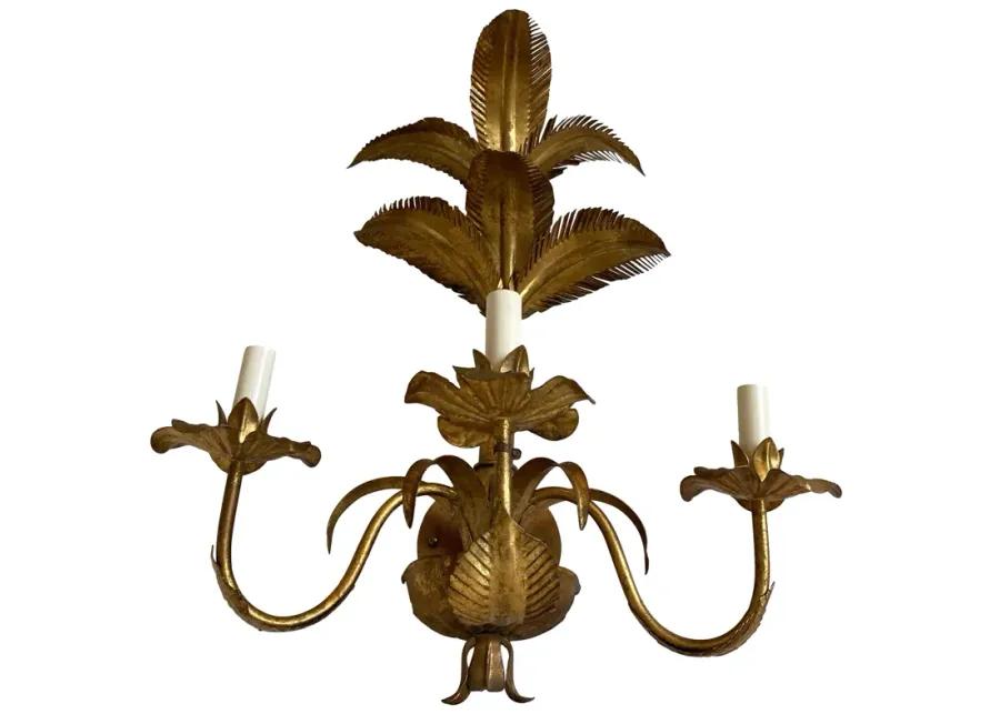 Italian Palm Topiary Sconce - C the Light Interiors - Gold