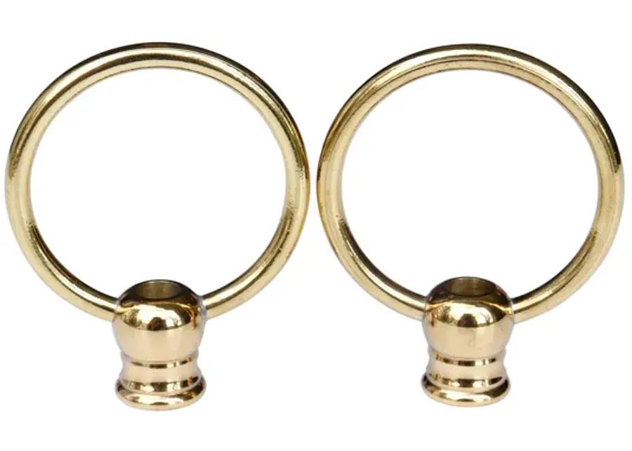 Modern Brass Loop Lamp Finials - a Pair By Interesting Things - Gold