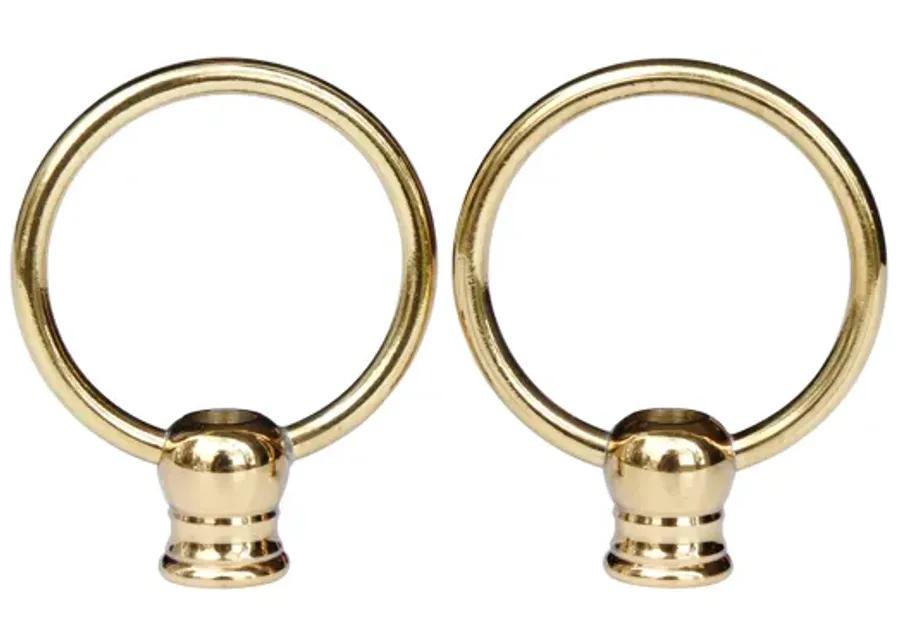 Modern Brass Loop Lamp Finials - a Pair By Interesting Things - Gold