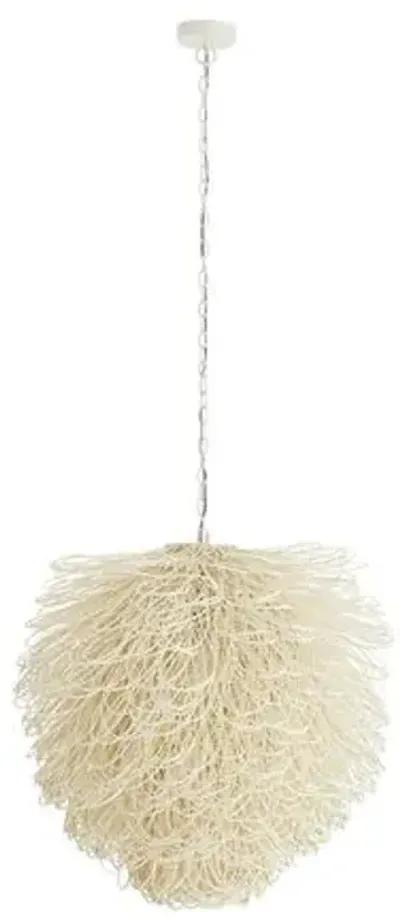 Finley Rattan Chandelier - White - Arteriors