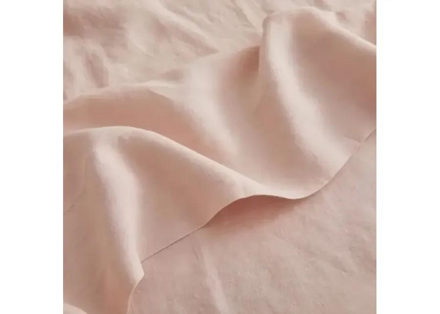 French Linen Sheet Set - Blush - Sijo - Pink, 300 Thread Count, Egyptian Cotton Sateen, Soft and Luxurious