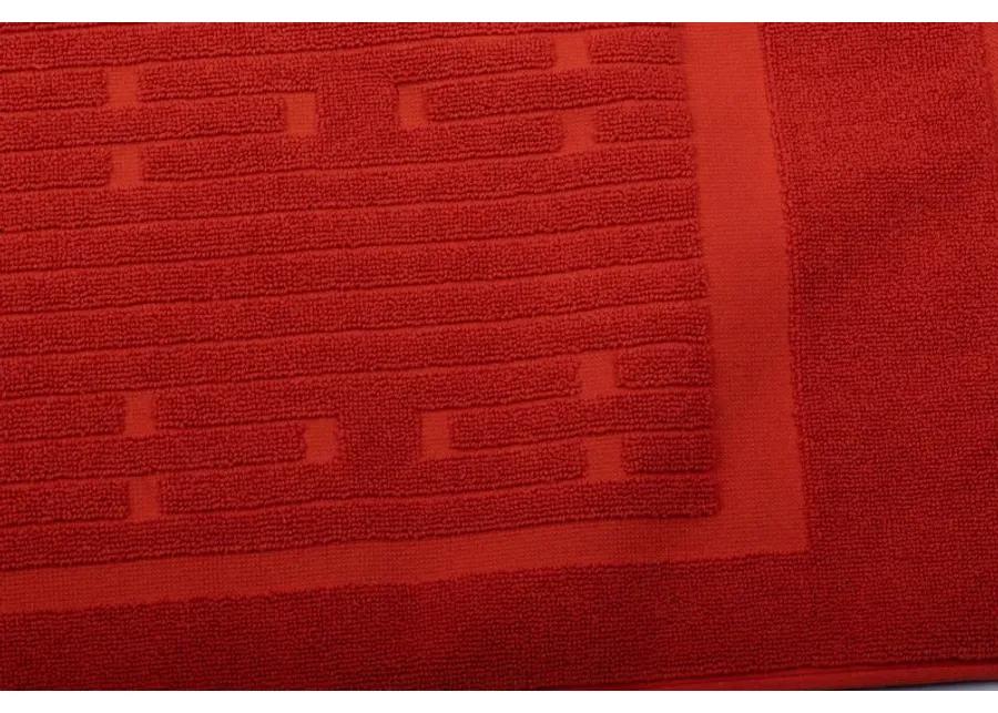 Hermes BNIB Cotton Rust Bathroom Rug - Vintage Lux - red - red