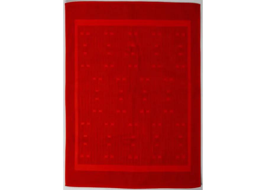 Hermes BNIB Cotton Rust Bathroom Rug - Vintage Lux - red - red