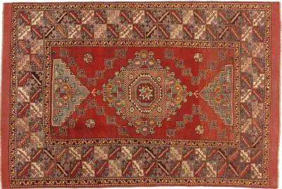 Turkish Oushak Rug - 5'5" x 8'2" - Red - Red