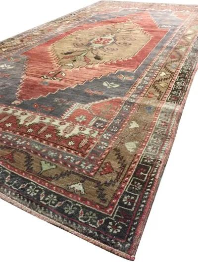 Turkish Oushak Rug 4'7 x 8'7 - blue - blue