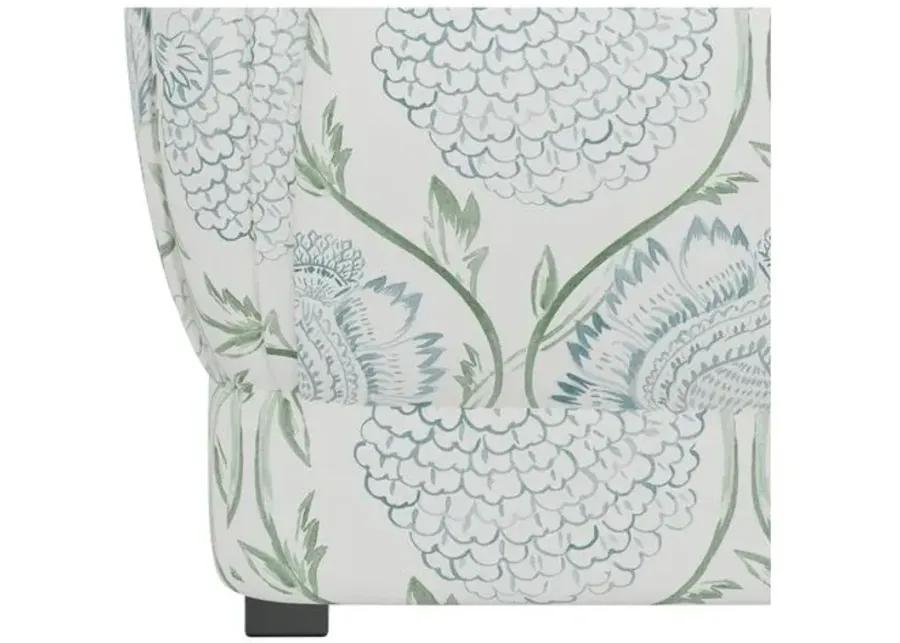 Benton Ottoman - Floral Sage - Cloth & Company - Green