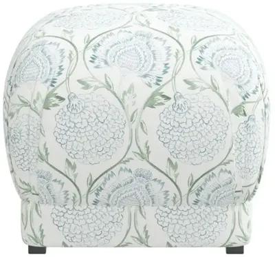 Benton Ottoman - Floral Sage - Cloth & Company - Green