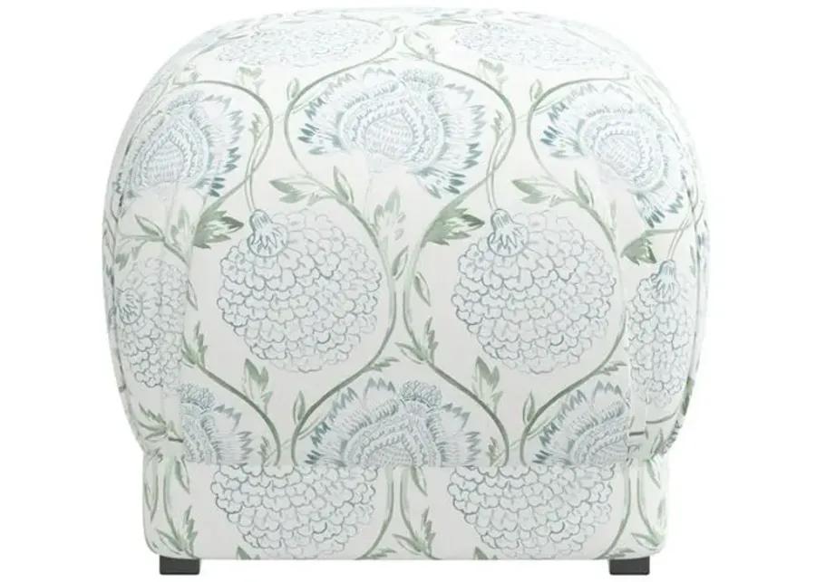 Benton Ottoman - Floral Sage - Cloth & Company - Green