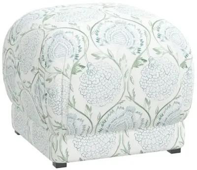 Benton Ottoman - Floral Sage - Cloth & Company - Green