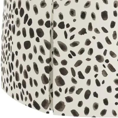 Liza Skirted Ottoman - Gray/White Cheetah