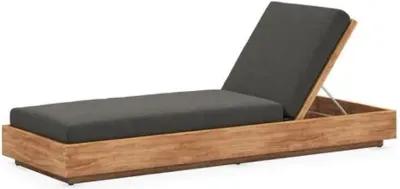 Laney Outdoor Teak Chaise - Charcoal - Gray - Comfortable, Sturdy, Stylish