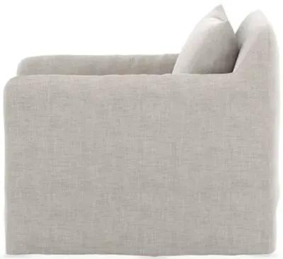 Bates Outdoor Slipcover Swivel Chair - Stone Gray