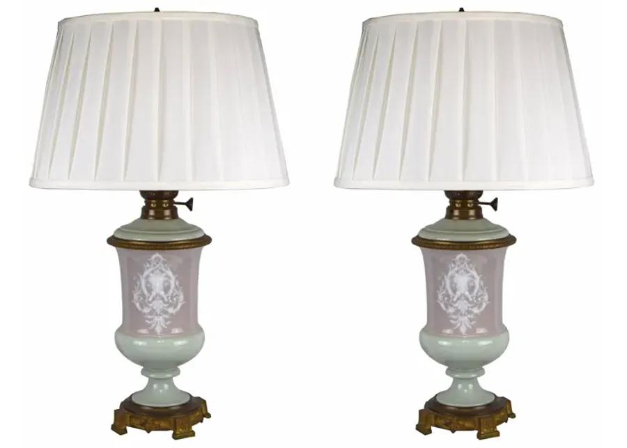 19th C Neoclassical P te Sur P te Lamps - Antiquarian Art Company