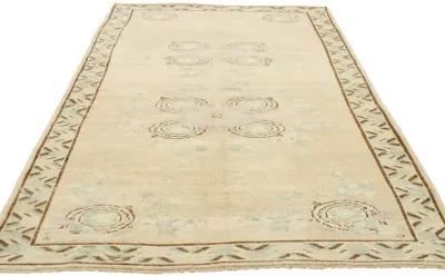 Vintage Turkish Oushak Rug - 3'7 x 8'6 - Esmaili Rugs & Antiques - Beige - Beige