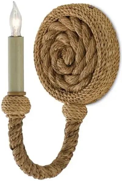 Wallis Rope Wall Sconce - Natural - Currey & Company - Brown