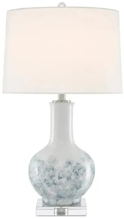 Myrtle Table Lamp - White/Blue - Currey & Company