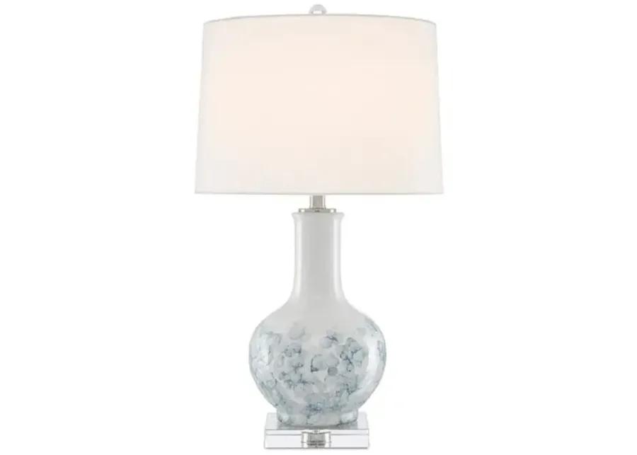 Myrtle Table Lamp - White/Blue - Currey & Company