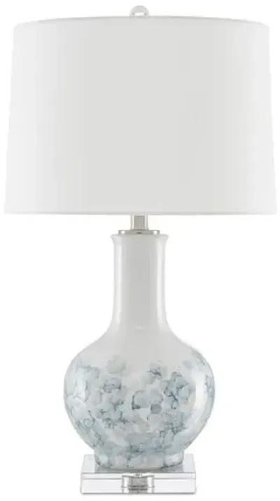 Myrtle Table Lamp - White/Blue - Currey & Company